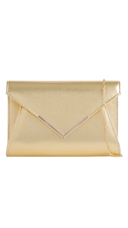 Luxury Bags For Working Professionals Lucy Clutch- Yellow Gold