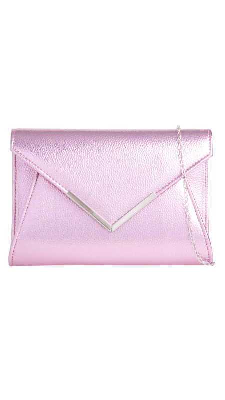 Bags For Sporty And Athletic Styles Lucy Clutch- Pink Metallic