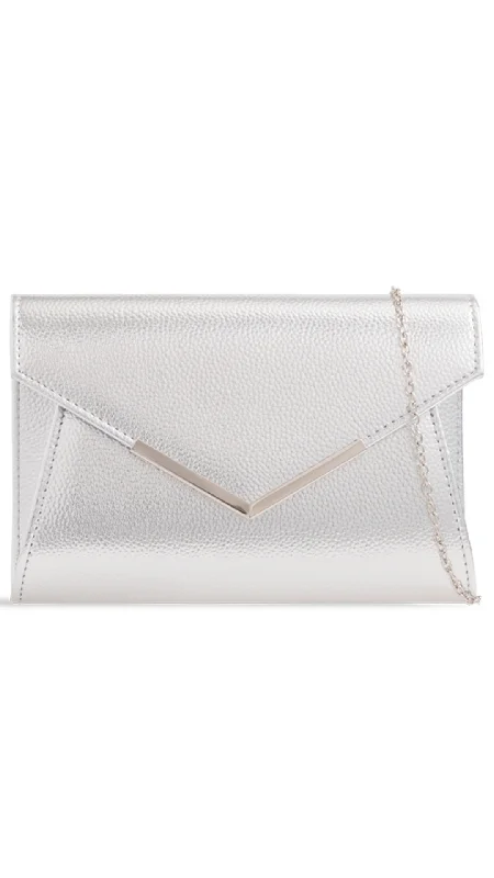 Customizable Bags For Personalized Style Lucy Clutch- Silver