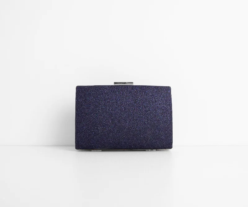 Compact Bags For Minimalist Travelers Midnight Wishes Glitter Box Clutch