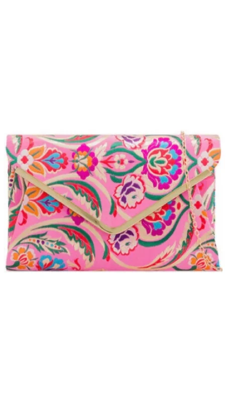 Flash Sale On Premium Bags Oriental Clutch- Pink