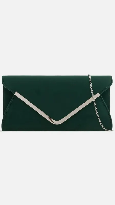 Seasonal Sale Bags Regan Clutch- Dark Green