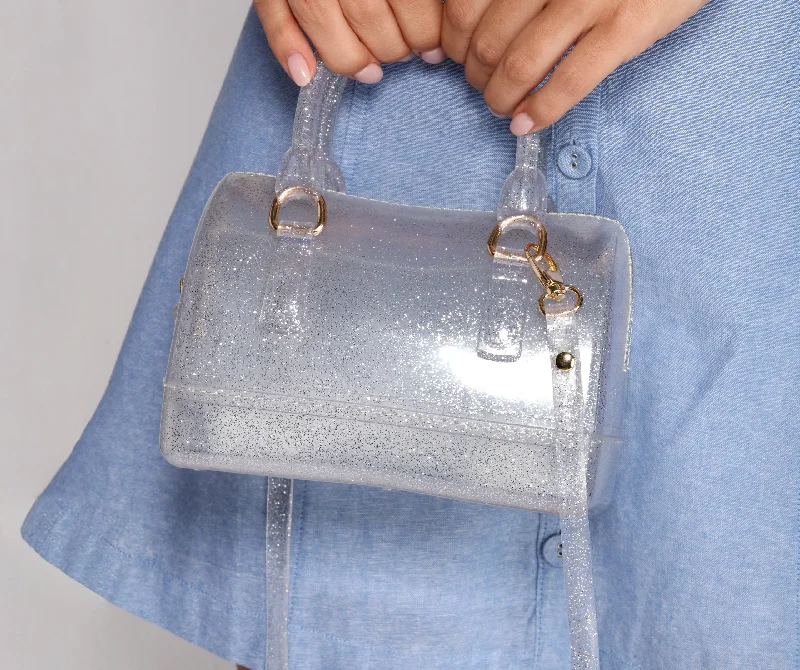 Trendy Bags Roll With It Glitter Bowler Bag