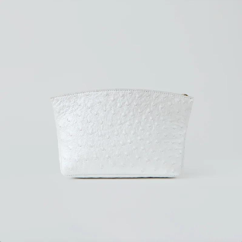 Bold Fashionistas TAYLOR MINI CLUTCH WHITE OSTRICH