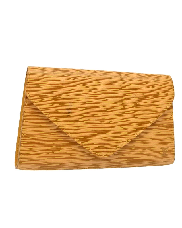 Inspired Bags For High-End Fashion Epi Art Deco Clutch Bag with Button Closure