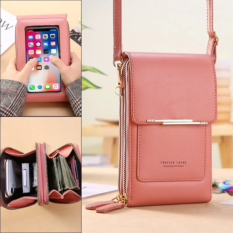 Modern And Limited-Time Offer Bags Women Bags Soft Leather Wallets Touch Screen Cell Phone Purse Crossbody Shoulder Strap Handbag for Female Cheap Women's Bags