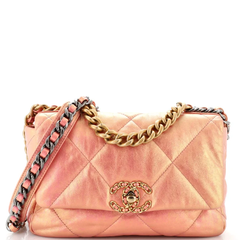 Trendy Bags For Sales 19 Flap Bag Quilted Iridescent Calfskin Medium