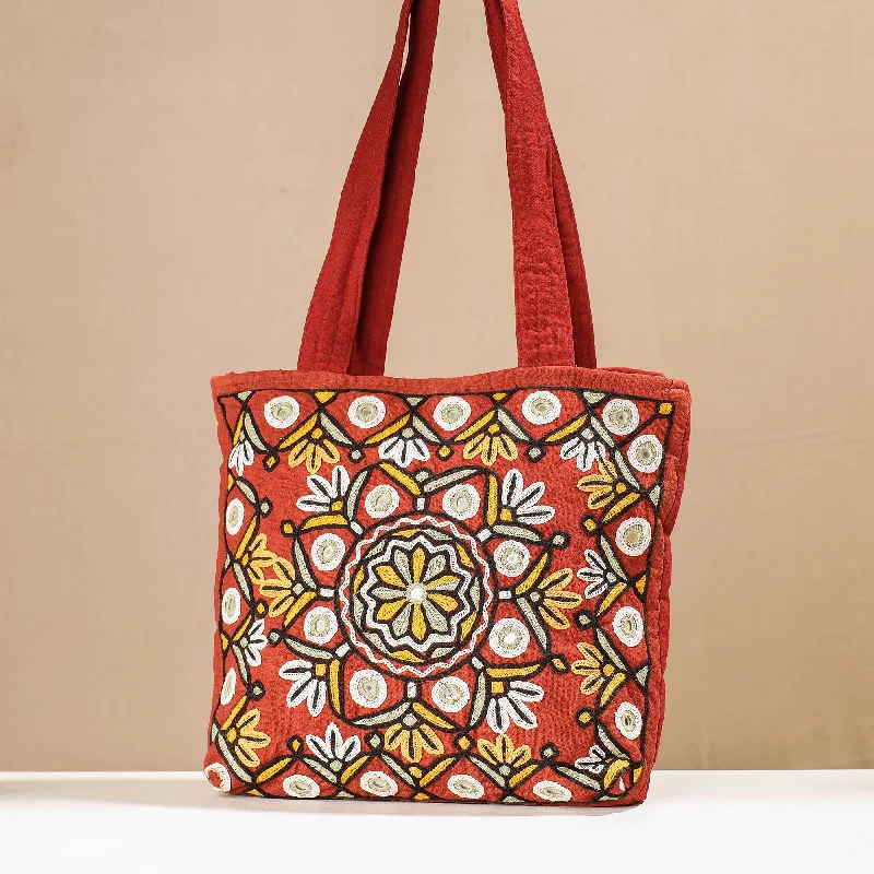 Inspired Bags For Timeless Elegance Orange - Kala Raksha Pakko Hand Embroidery Shoulder Bag