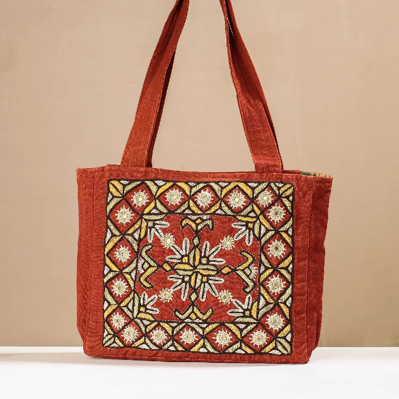 Festival Bags For Concerts And Events Orange - Kala Raksha Pakko Hand Embroidery Shoulder Bag
