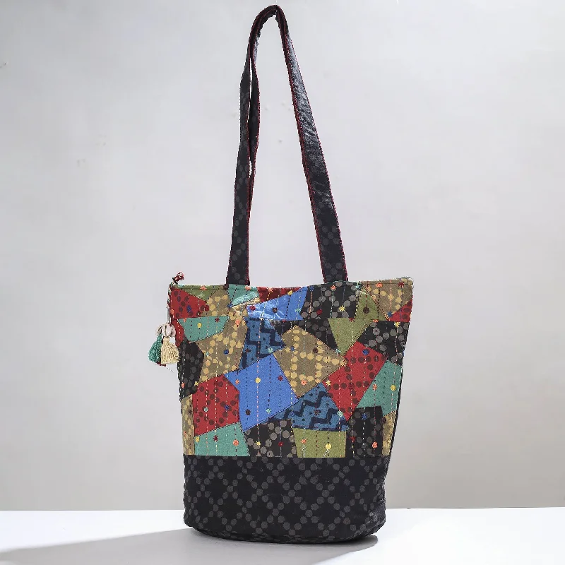Vibrant Bags With Discounts Multicolor - Lambani Hand Embroidery Patchwork Cotton Shoulder Bag