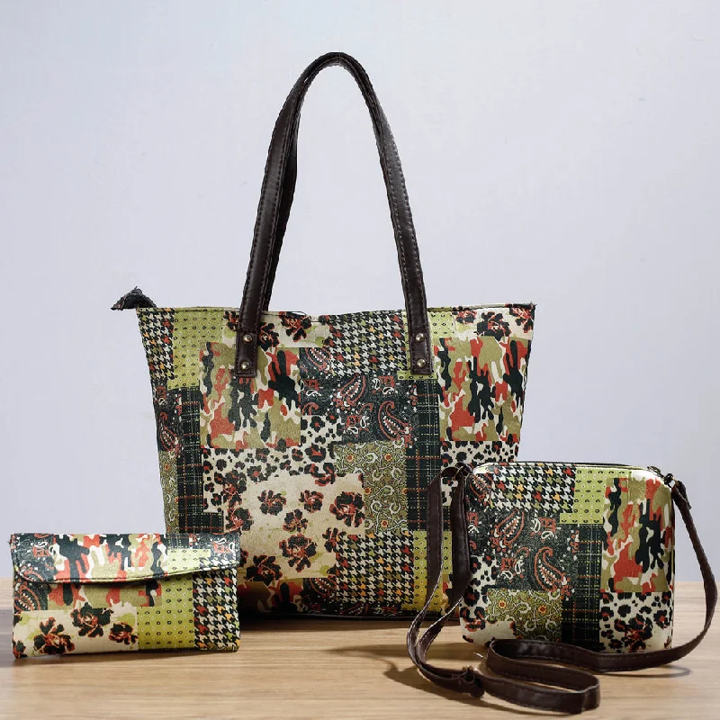 Luxury Bags For Professionals With Discounts Kutch Handcrafted Cotton Shoulder Bag (Set of 3)