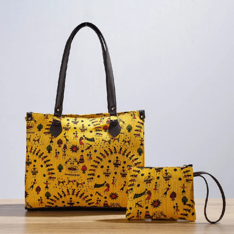 Stylish Bags For Fashion Bloggers Kutch Handcrafted Cotton Running Sticth Shoulder Bag (Set of 2)