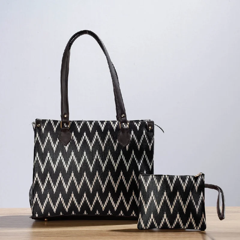 Durable And Cheap Bags Black - Kutch Handcrafted Cotton Running Sticth Shoulder Bag (Set of 2)