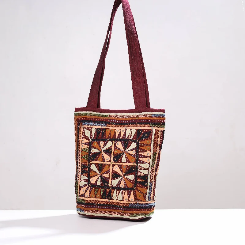 Urban Bags For City Life And Streetwear Fashion Multicolor - Kutch Dhebariya Hand Embroidery Shoulder Bag
