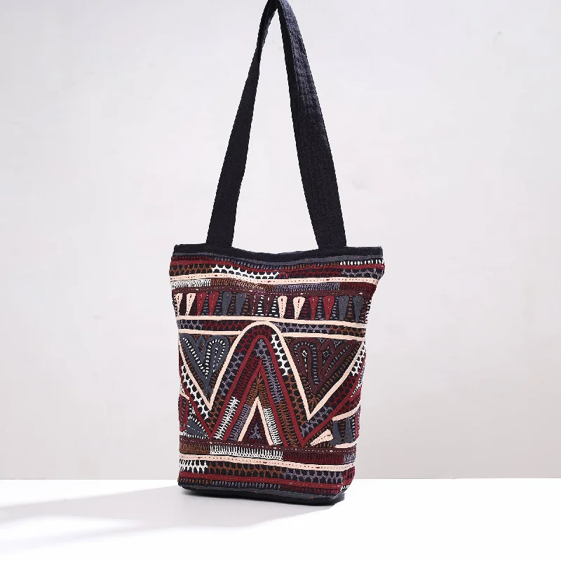 Edgy Bags For Bold And Daring Fashionistas Black - Kutch Dhebariya Hand Embroidery Shoulder Bag