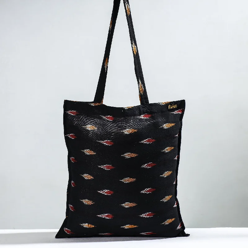 Bags With Limited-Time Deals Black - Handcrafted Pochampally Ikat Weave Cotton Jhola Bag