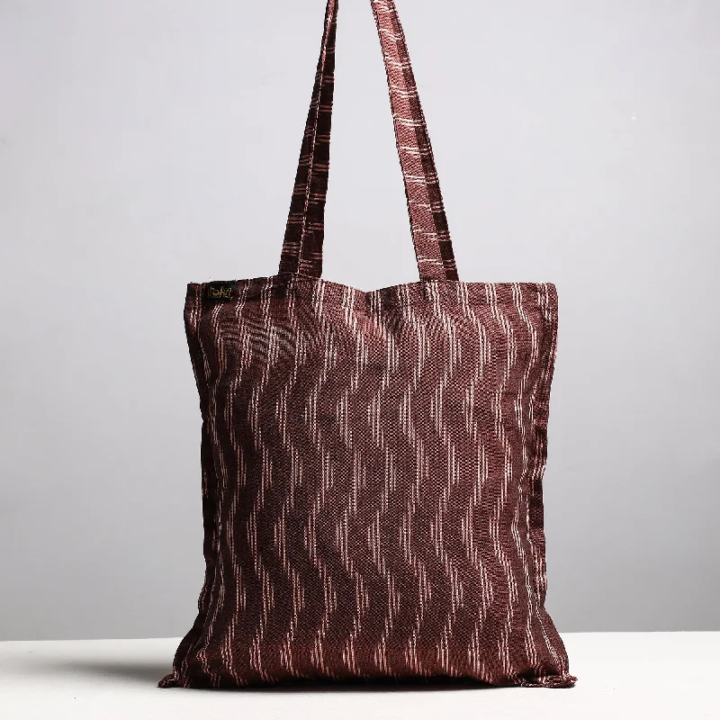 Modern And Limited-Time Offer Bags Brown - Handcrafted Pochampally Ikat Weave Cotton Jhola Bag