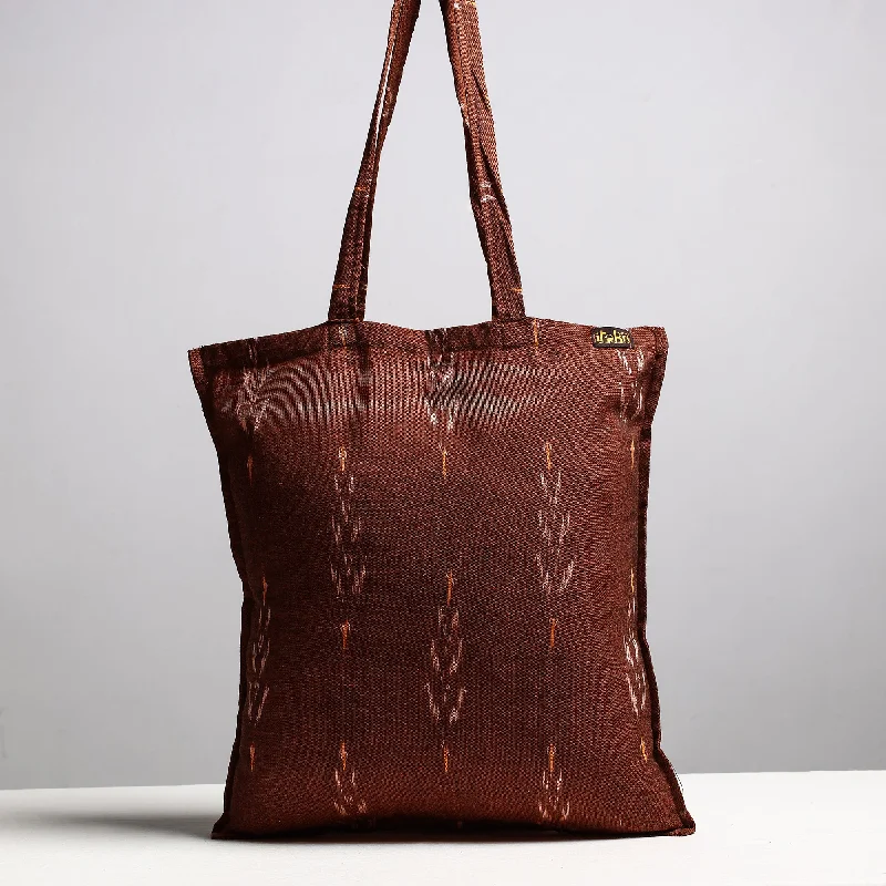 Bag For Modern Fashion Brown - Handcrafted Pochampally Ikat Weave Cotton Jhola Bag