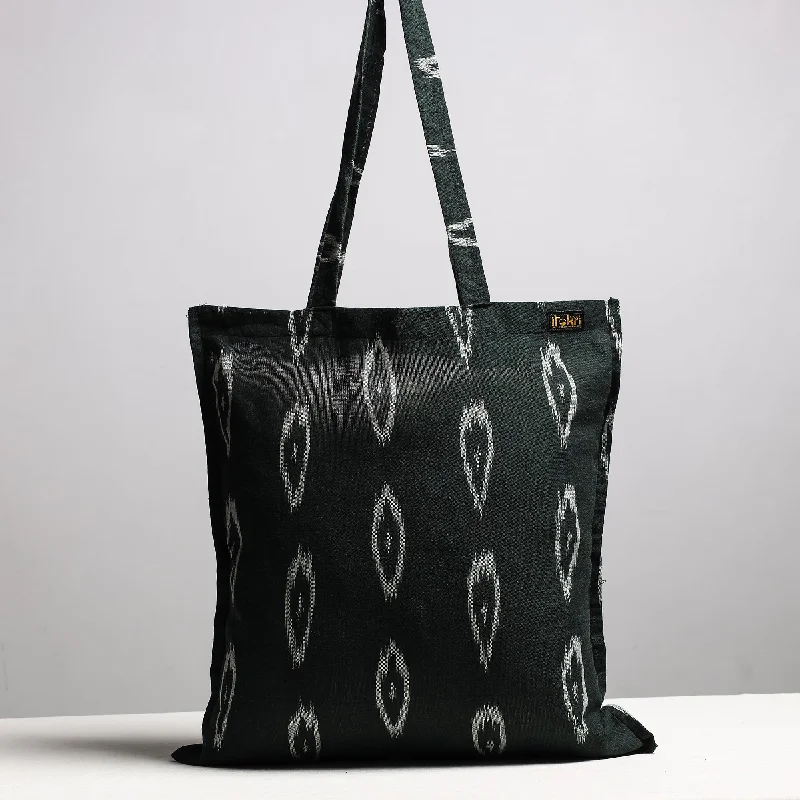 Luxury Bags On Sale Black - Handcrafted Pochampally Ikat Weave Cotton Jhola Bag