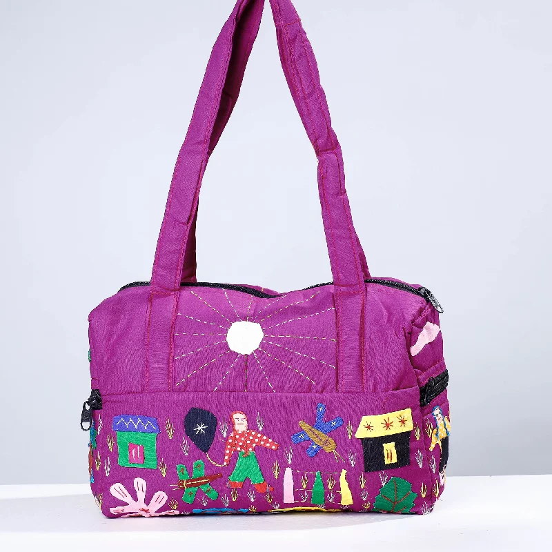 Bags With Seasonal Sales Purple - Pipli Applique Work Cotton Shoulder Bag