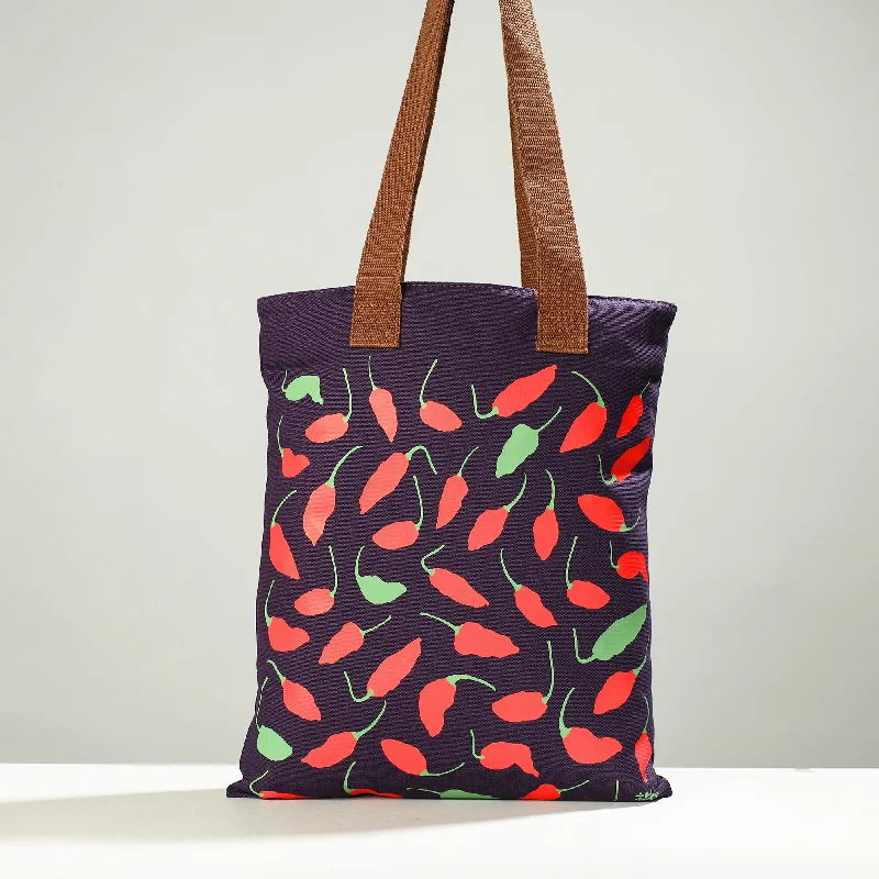 Elegant And On-Sale Evening Bags Purple - Nagaland Ghost Chilli Cotton Canvas Shoulder Bag