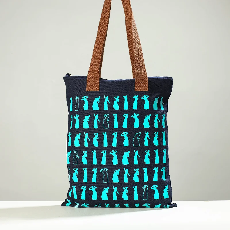 Active Lifestyles Blue - Assam Bihu Cotton Canvas Shoulder Bag