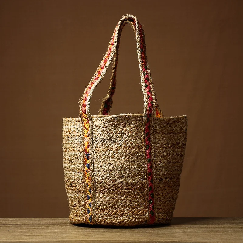 Affordable Bags For Budget Shoppers Beige - Handcrafted Multipurpose Jute Shoulder Bag