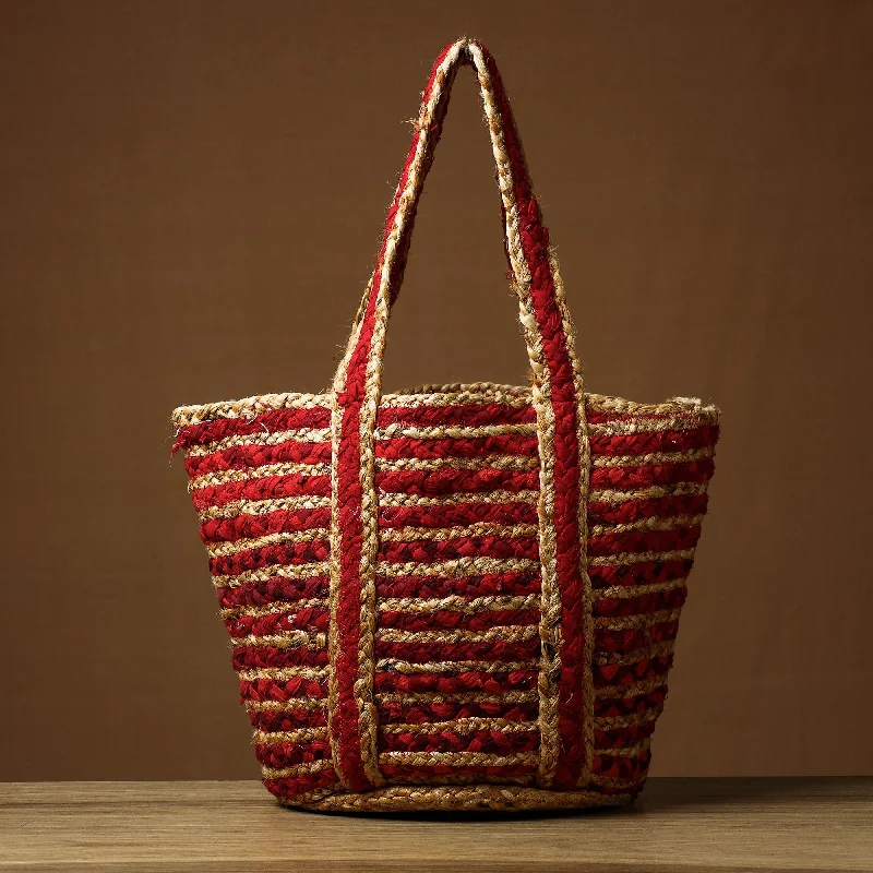Retro Lovers Red - Handcrafted Multipurpose Jute Cotton Shoulder Bag