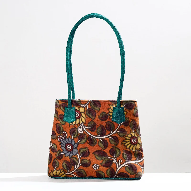 Cyber Monday Discounts On Bags Orange - Handpainted Kalamkari Natural Dyed Cotton Shoulder Bag