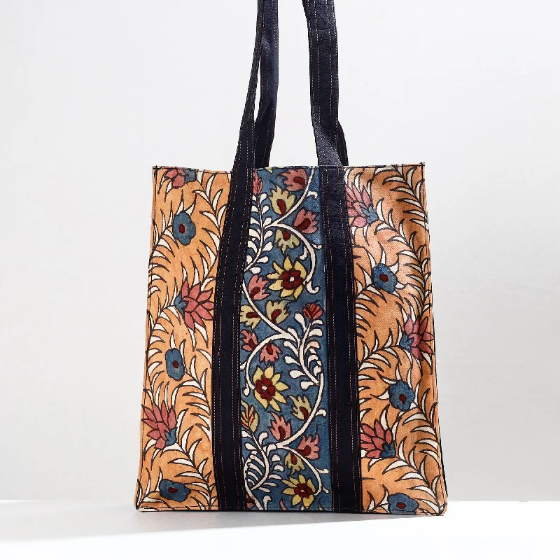 Bags With Discounts Peach - Handpainted Kalamkari Natural Dyed Cotton Shoulder Bag