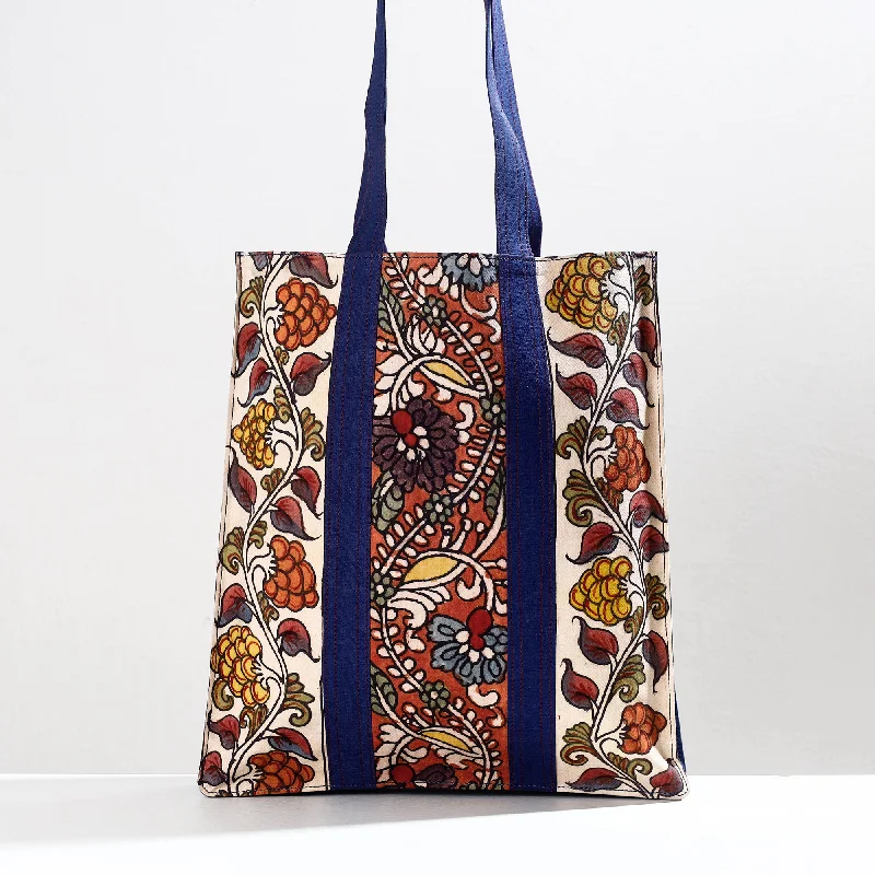 Bags With Seasonal Sales White - Handpainted Kalamkari Natural Dyed Cotton Shoulder Bag