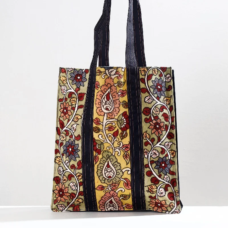Trendy Festival Bags With Limited-Time Offers Green - Handpainted Kalamkari Natural Dyed Cotton Shoulder Bag