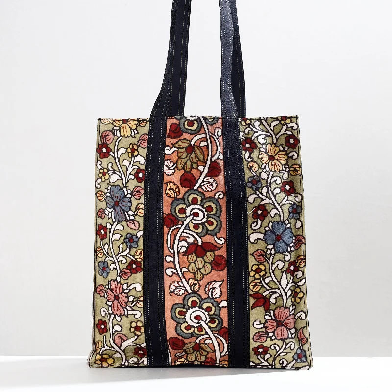 Luxurious Bags With Limited-Time Offers Green - Handpainted Kalamkari Natural Dyed Cotton Shoulder Bag
