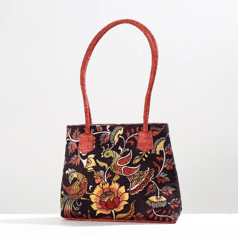 Bag Deals Black - Handpainted Kalamkari Natural Dyed Cotton Shoulder Bag