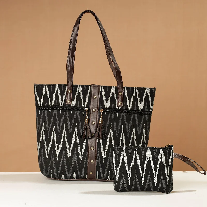Wholesale Bags For Resellers Black - Handcrafted Printed Shoulder Bag (Set of 2)