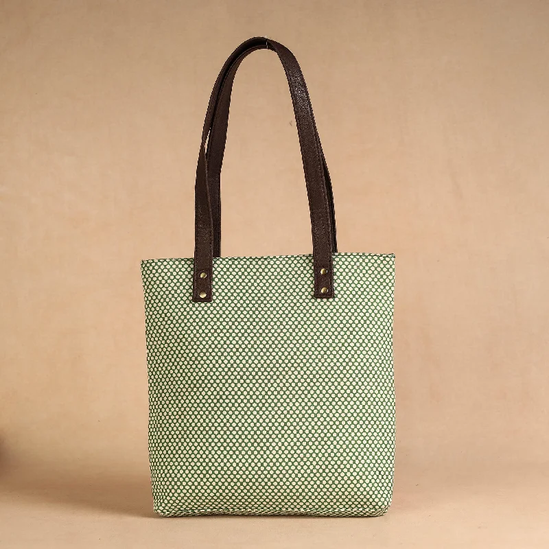 Valentine's Day Green - Handcrafted Sanganeri Printed Leather Shoulder Bag