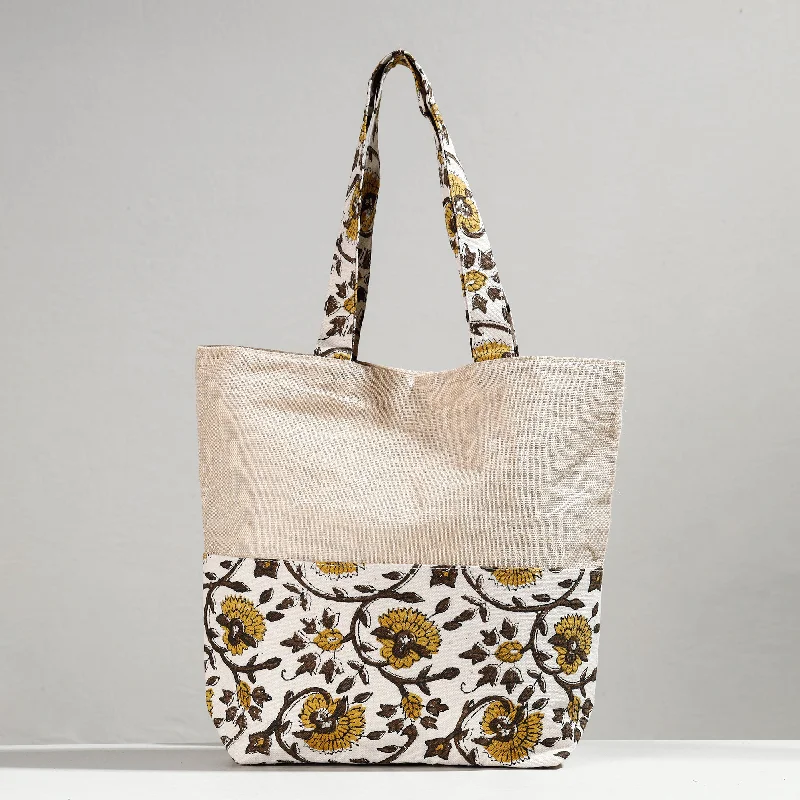 Limited-Time Offer On Trendy Bags Multicolor - Hand Block Printed Jute Shoulder Bag