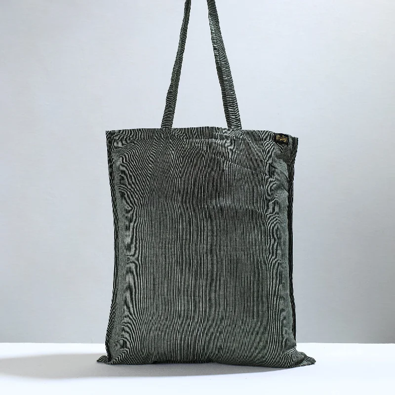 Retro Lovers Grey - Jhiri Pure Handloom Cotton Jhola Bag 18