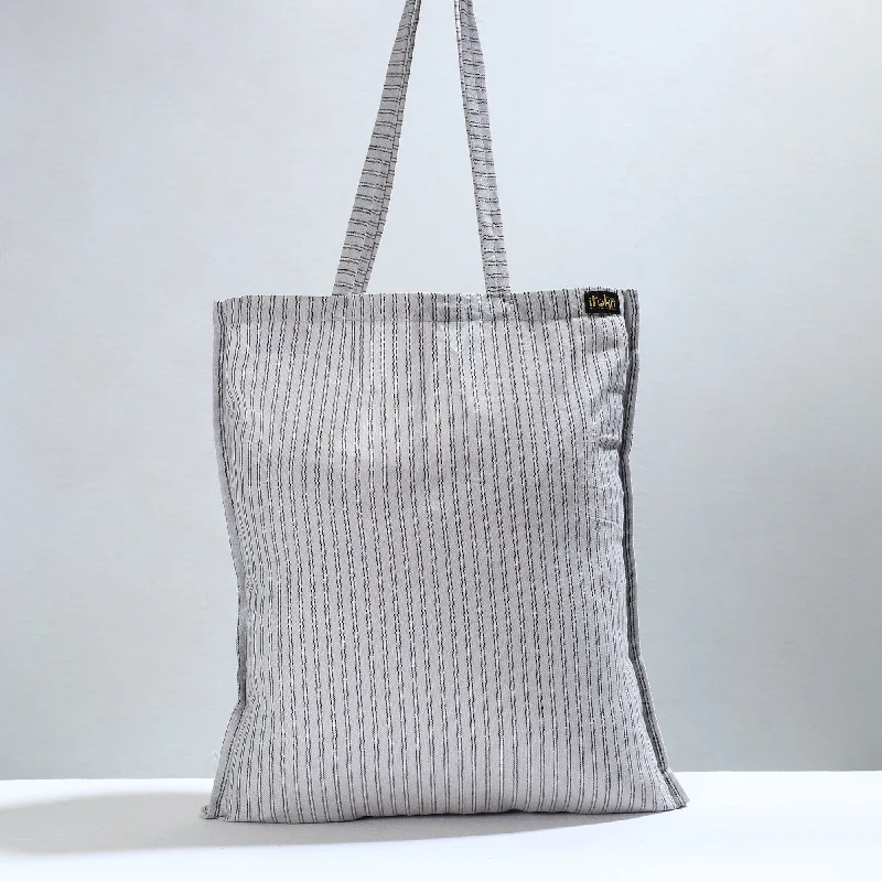 Affordable Bags For Budget Shoppers Grey - Jhiri Pure Handloom Cotton Jhola Bag 22