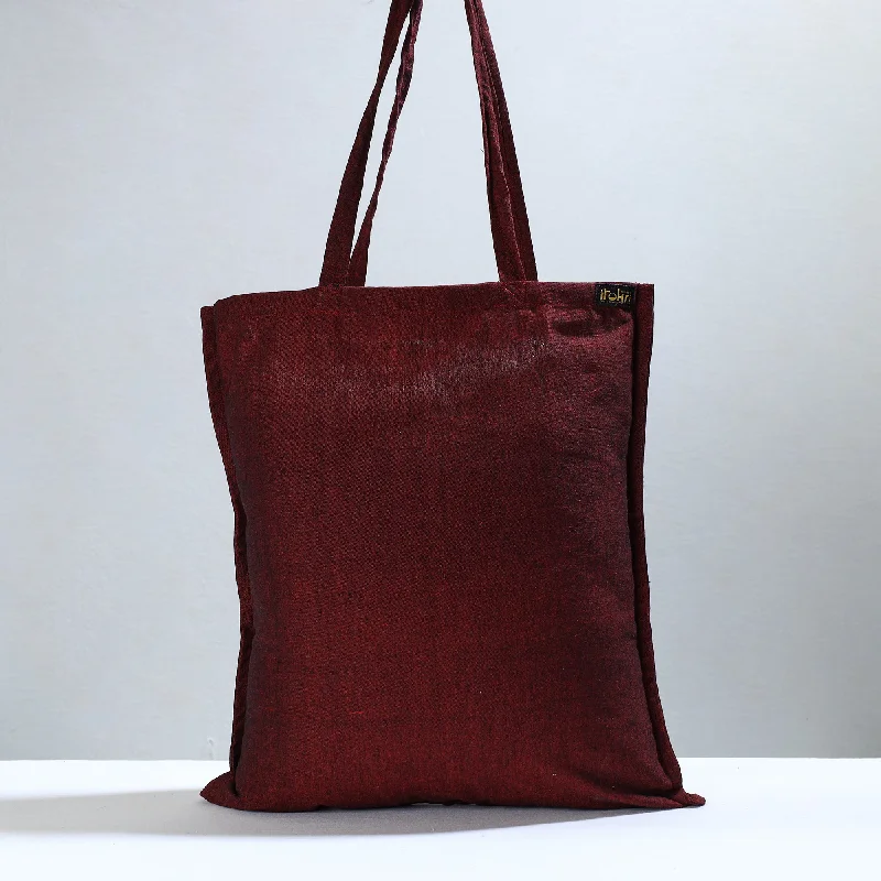 Bags For Minimalist And Functional Design Maroon - Jhiri Pure Handloom Cotton Jhola Bag 31