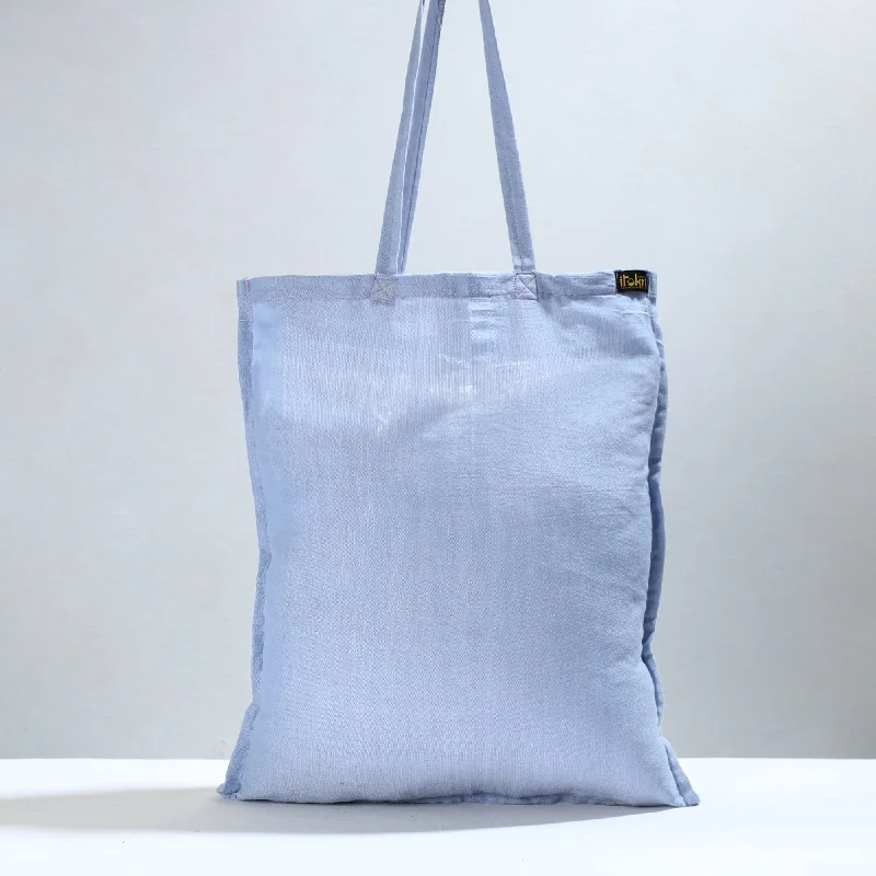 Urban Bags For City Life And Streetwear Fashion Blue - Jhiri Pure Handloom Cotton Jhola Bag 34