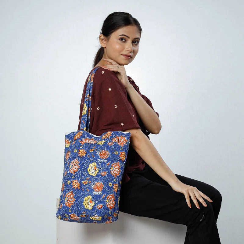 Bag For Modern Fashion Blue - Handcrafted Quilted Sanganeri Block Printed Shoulder Bag