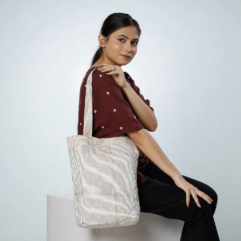 Lightweight Bags With Clearance Prices Grey - Handcrafted Quilted Bagru Block Printed Shoulder Bag