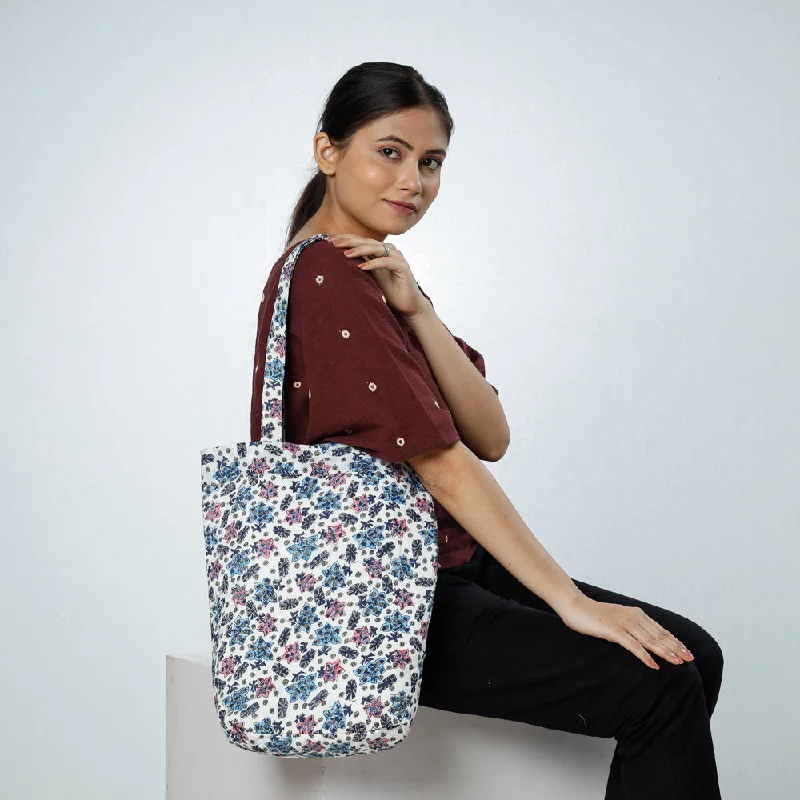 Lightweight And Functional Bags For Travel And Work Multicolor - Handcrafted Quilted Sanganeri Block Printed Shoulder Bag
