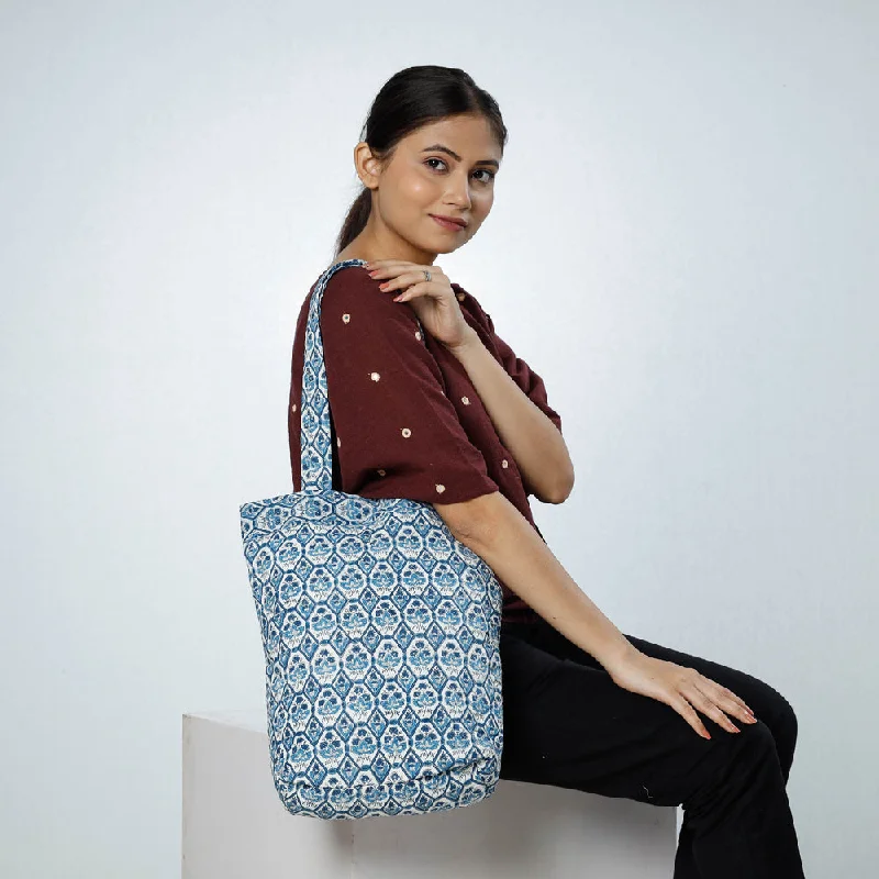 Luxury Bags With Premium Materials And Craftsmanship Multicolor - Handcrafted Quilted Sanganeri Block Printed Shoulder Bag
