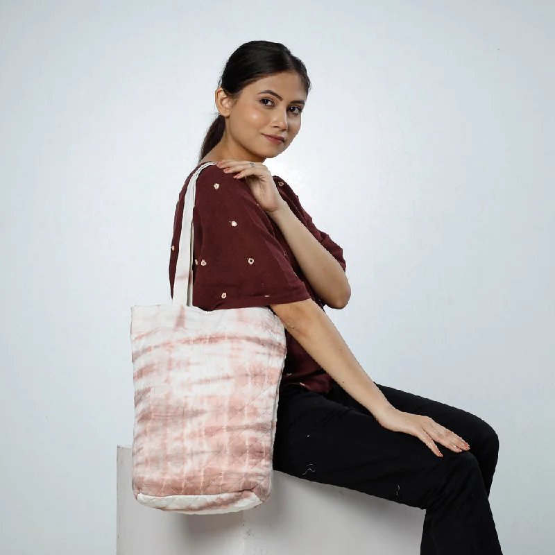 Limited-Time Offer On Trendy Bags Brown - Handcrafted Quilted Shibori Tie Dye Cotton Shoulder Bag