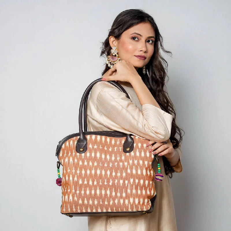 Lightweight Bags With Clearance Prices Brown - Handcrafted Woven Ikat Cotton Shoulder Bag