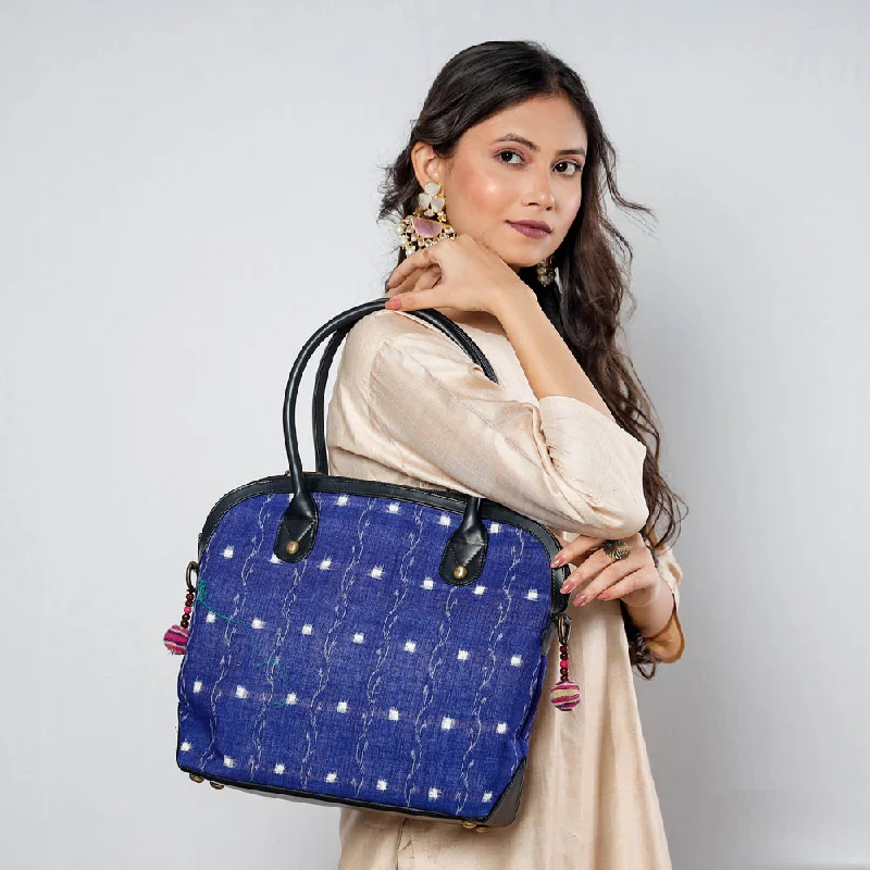 Genuine Bags On Clearance Sale Blue - Handcrafted Woven Ikat Cotton Shoulder Bag