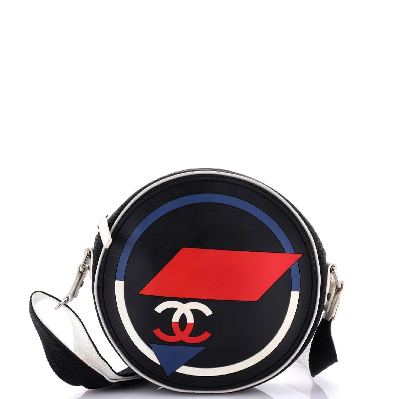 Valentine's Day Airlines Round Crossbody Bag Canvas and Rubber