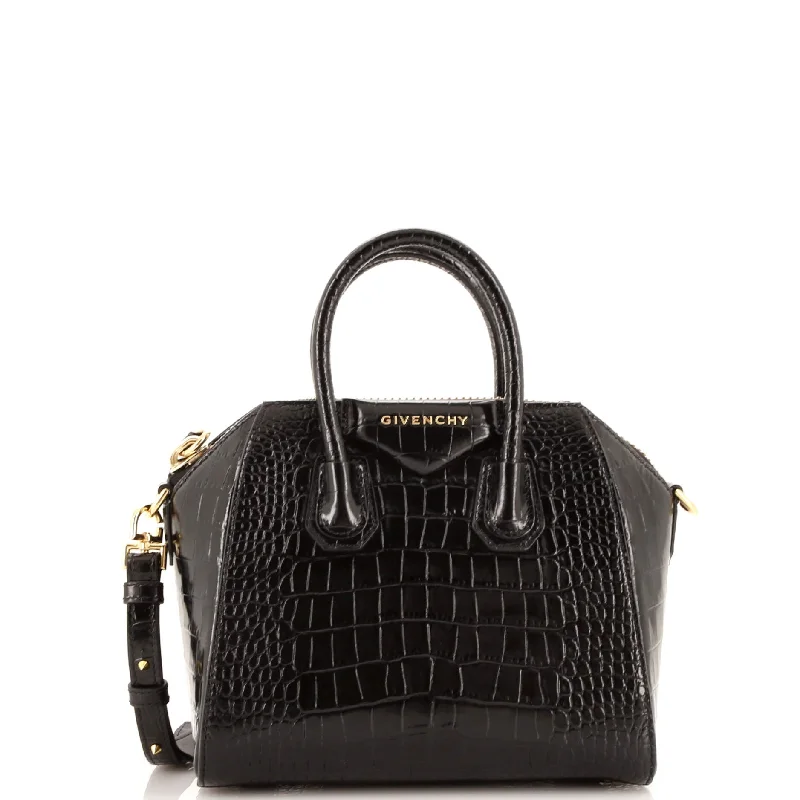 Luxury Bags On Sale Antigona Bag Crocodile Embossed Leather Mini